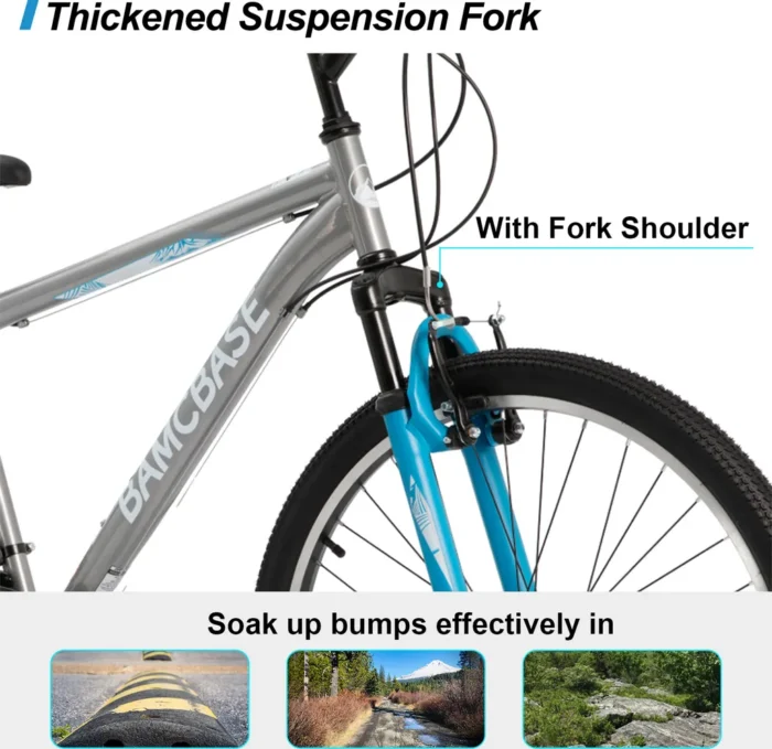 HILAND Mountainbike 27.5 Zoll MTB Herren Damen, mit 21 Gang, V-Bremse, Hardtail Fahrrad, Fahrräder für studentische Pendler, – Bild 2