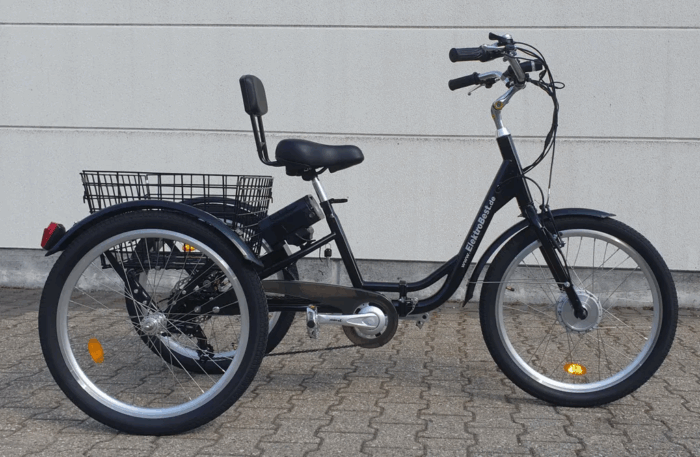 Elektro Therapierad Gleichgewichtsproblem Lösung 24 Zoll ElektroDreirad Klapprad Rucklehne PEDELEC 250W bis 25km/h – Bild 2
