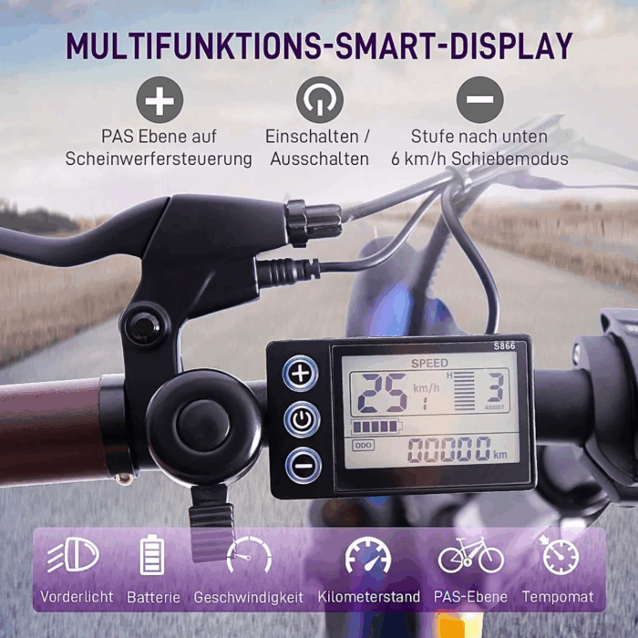 20 Zoll 18AH Elektrofahrrad Pedelec, City E-bike ,Cityräder E-Klapprad 250W Motor,25km/h,E-Bike ,klapprad,LCD-Display,APP – Bild 5