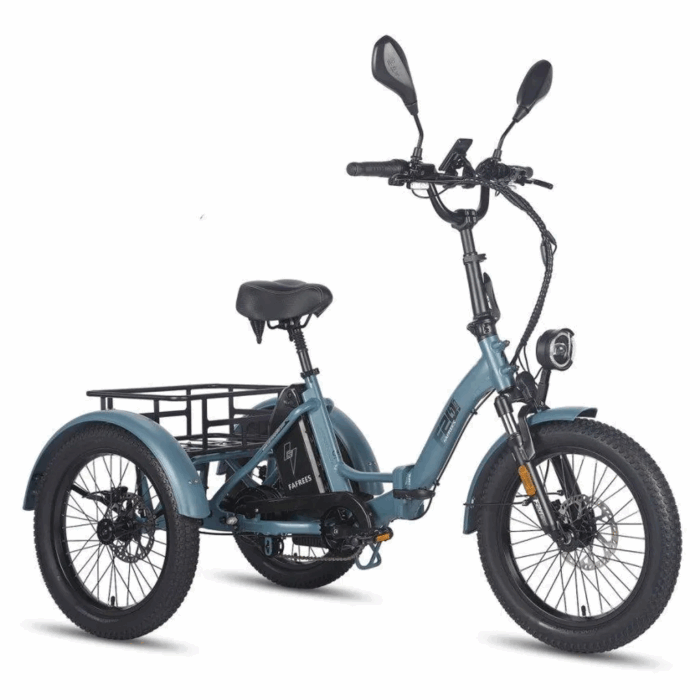E Bike Dreirad Fat Klapprad E-Bike Lastenfahrrad 20 Zoll 48V 21Ah , Hydraulische Scheibenbremsen Elektrofahrrad, Elektro Lastenfahrrad 180kg Blau – Bild 1