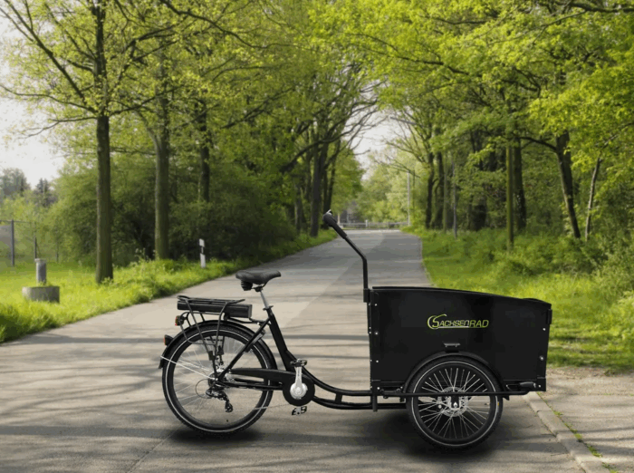 SachsenRAD E-Lastenrad T1 Grand Trunk, Flexible Transportbox mit Versteckter,Abschließbarer Box mit LCD Display und StVZO-Zugelassung, Kindertransport – Bild 7