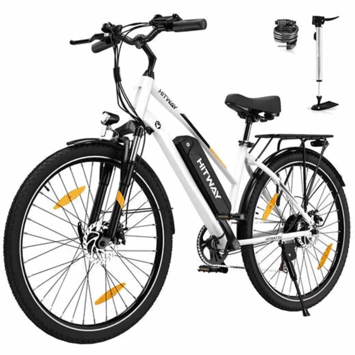 HITWAY E-Bike 28 Zoll Elektrofahrrad, Pedelec 36V/13Ah 468 Wh, MTB,7 Gang, 25km/h, Heckmotor, Kettenschaltung, LCD Display, E-Citybike Damen Herren – Bild 1