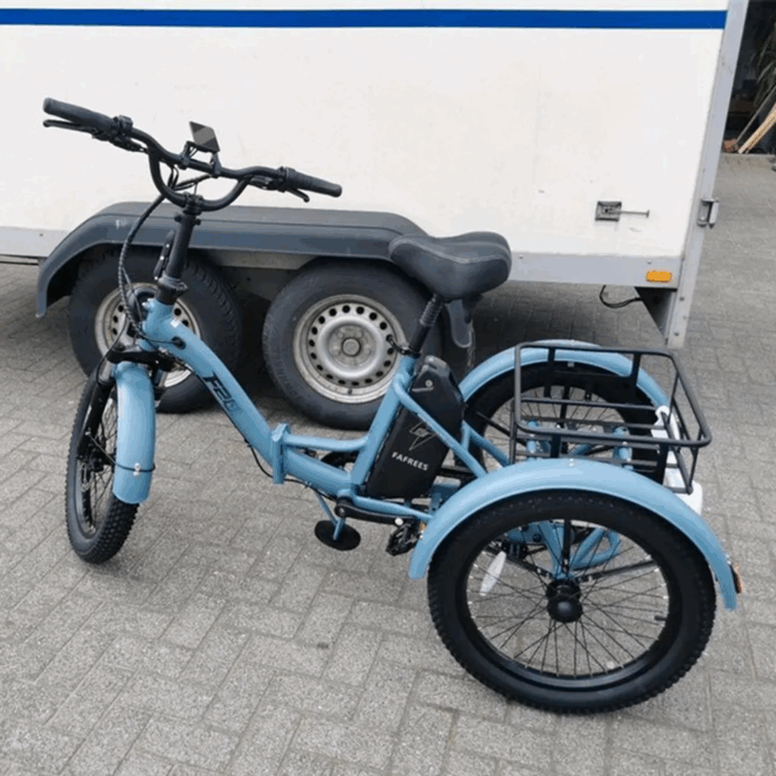 E Bike Dreirad Fat Klapprad E-Bike Lastenfahrrad 20 Zoll 48V 21Ah , Hydraulische Scheibenbremsen Elektrofahrrad, Elektro Lastenfahrrad 180kg Blau – Bild 5