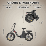 203.0Zoll LCD Fat Faltbar E- Bike E-Mountainbike Elektrofahrrad 20Ah Bis 120Km SHIMANO 7 25kmh E Klapprad , Elektrofahrrad E-Hollandräder – Bild 6