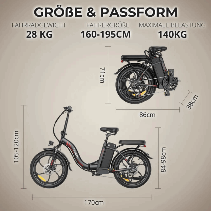 203.0Zoll LCD Fat Faltbar E- Bike E-Mountainbike Elektrofahrrad 20Ah Bis 120Km SHIMANO 7 25kmh E Klapprad , Elektrofahrrad E-Hollandräder – Bild 6